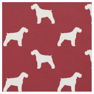 Tissu Silhouettes de Schnauzer motif rouge et blanc