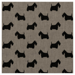 Tissu Silhouettes de Terrier Écossais Chiens Scottie N