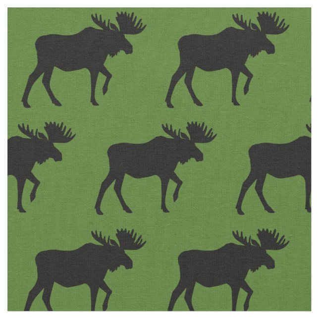Tissu Silhouettes d'orignal vert (Fermer)
