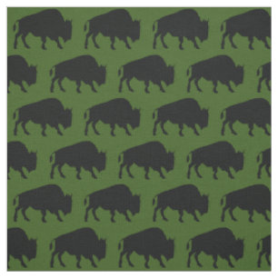 Tissu Silhouettes du bison de Buffalo