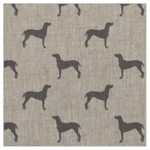 Tissu Silhouettes grises de Weimaraner sur l'arrière -