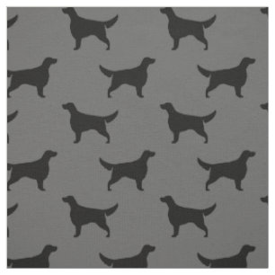 Tissu Silhouettes Motif noir et gris du Setter irlandais