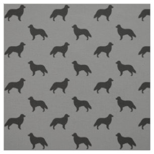 Tissu Silhouettes Retriever à revêtement plat Chiens Mot