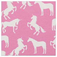 Silhouettes Unicorne rose et blanc