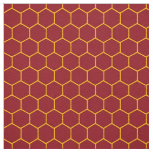 Tissu Simple élégant Motif Honeycomb Abstrait Maroon