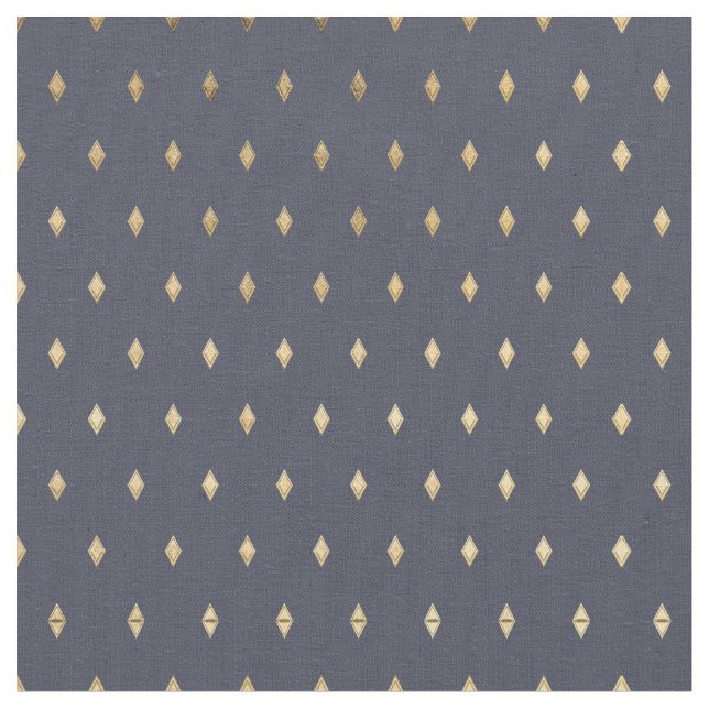 Tissu Simple moderne Gold Diamond Motif bleu marine (Fermer)