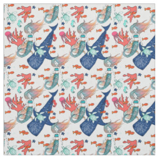 Tissu Sirène et Baleine-requin