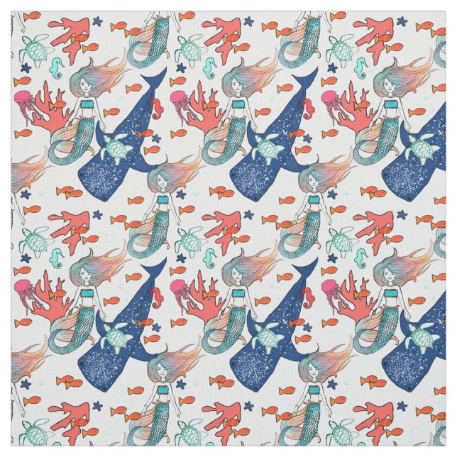 Tissu Sirène et Baleine-requin (Échantillon)