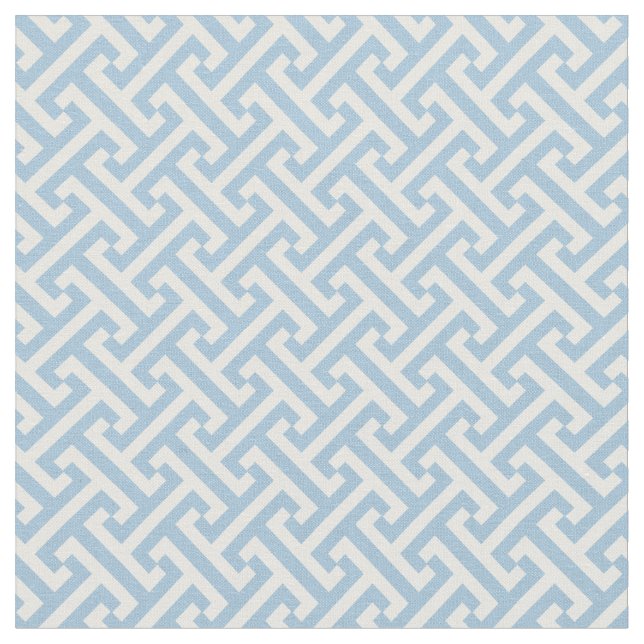 Tissu Sky Blue Greek Key Pattern (Fermer)