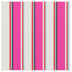 Tissu Sky Blue, Red, Mint Cream, Deep Pink et Black