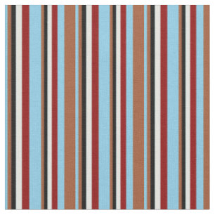 Tissu Sky Blue, Sienna, Black, Light Cyan et Dark Red