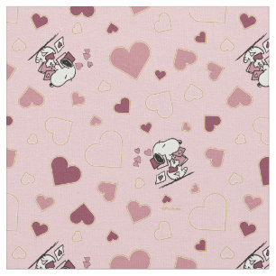 Tissu Snoopy Cœurs et Lettres d'Amour