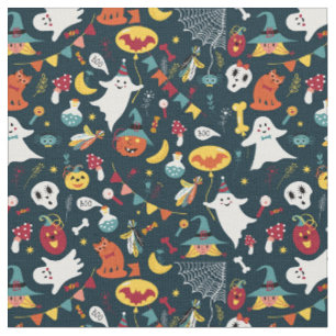 Tissu Sorcières Citrouilles éffrayantes Halloween Fabric