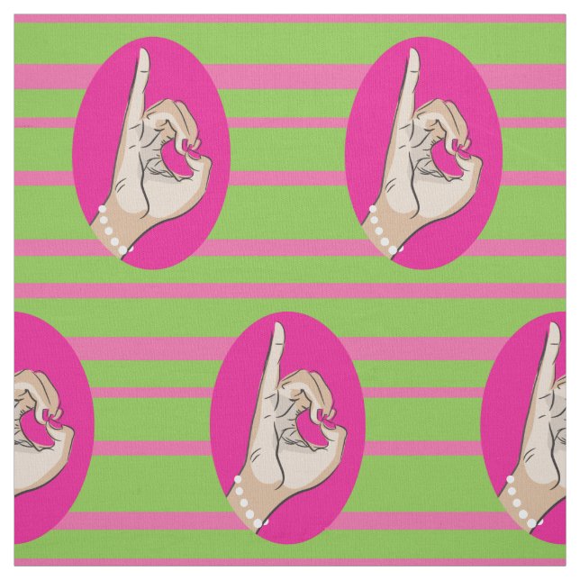 Tissu Sorority Life Toile rose et vert (Échantillon)