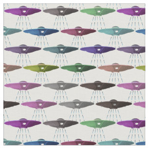 Tissu Soucoupes volantes multicolores UFO