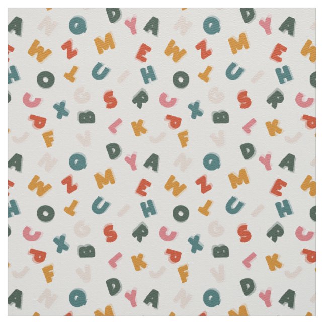 Tissu soupe alphabétique rétro (Échantillon)