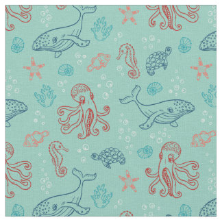 Tissu Sous le Motif Art de Sea Line