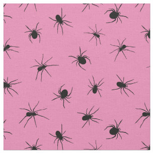 Tissu Spider Motif rose et noir
