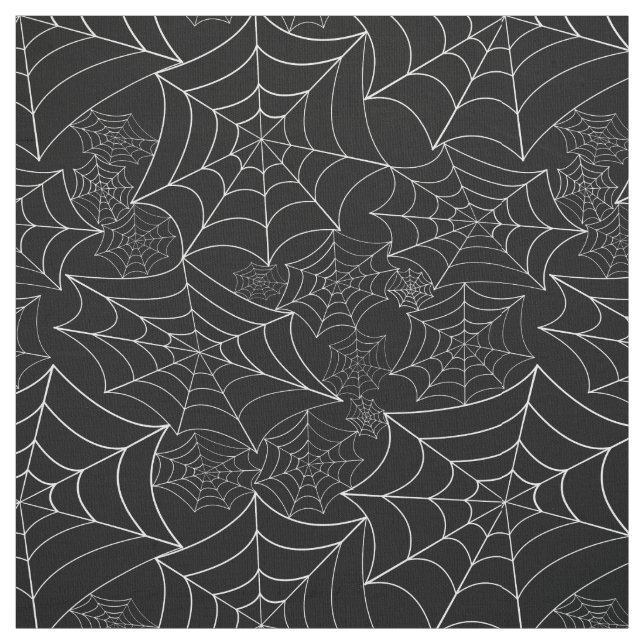 Tissu spiderweb halloween gothic spider web black (Échantillon)
