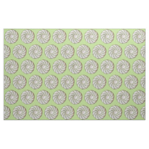 Tissu - Spirale verte sur Crochet blanc