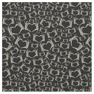Tissu Squelette Mains Forme cardiaque Goth Motif