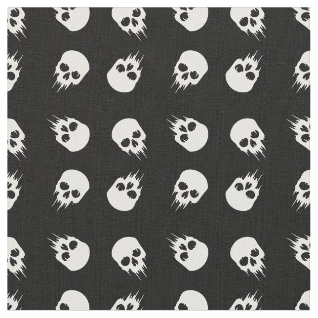 Tissu squelette noir blanc halloween (Fermer)