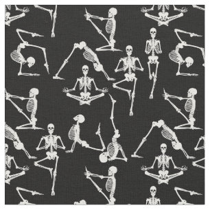 Tissu squelettes de yoga halloween noir