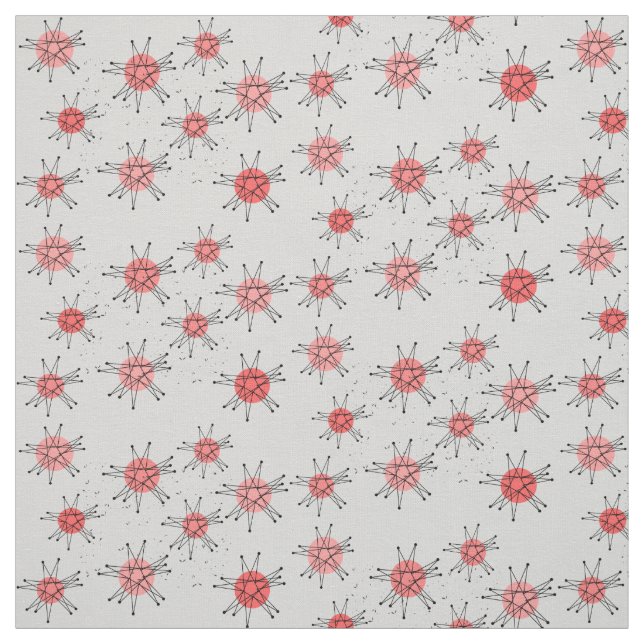 Tissu Starbursts Modernes Du Milieu Du Siècle (Échantillon)