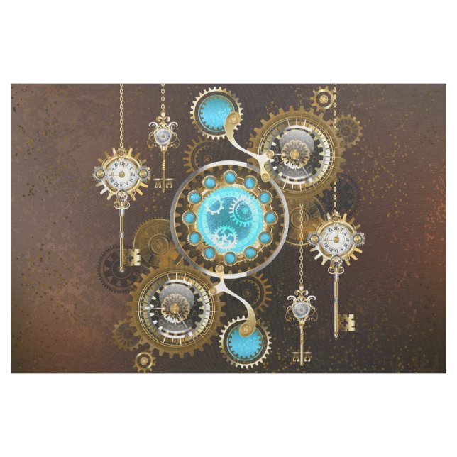 Tissu Steampunk Arrière - plan rouillé avec des lentille (Yard)