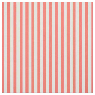 Tissu Stripes simples Motif Coral/Blanc tendance