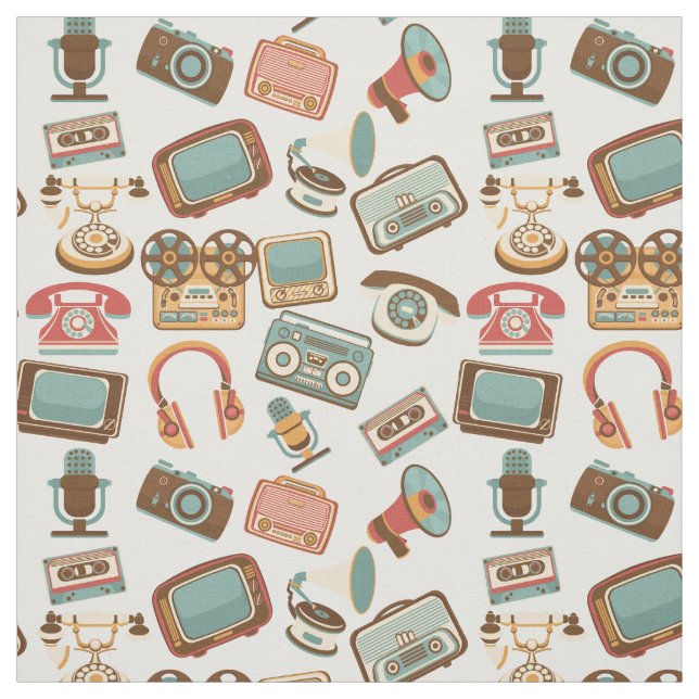 Tissu Structure du Motif Retro Media (Échantillon)