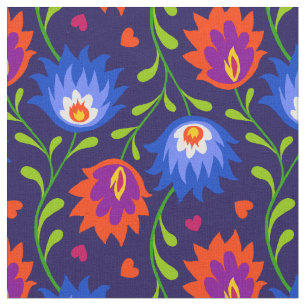 Tissu Style mexicain coloré motif floral élégant gras