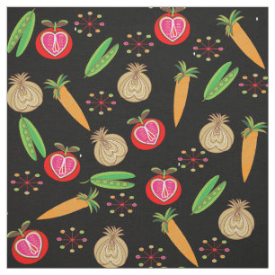 Tissu Style rétro Fruit and Vegetable Coloré Impressio