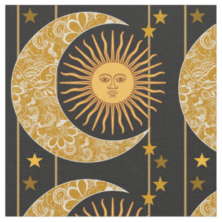 Tissu Sun, lune et étoiles