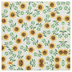 Tissu Sunny Neon Pastel Fleurs de soleil Jaunes Motif Fe