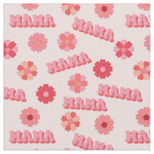 Tissu Super Hippy Mama Texte rose Word & Fleurs