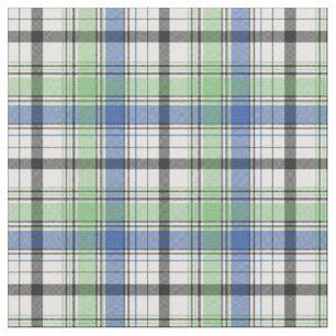 Tissu Superbe plaid vert et bleu printemps
