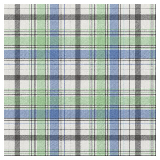 Tissu Superbe Plaid vert et bleu ressort (Fermer)