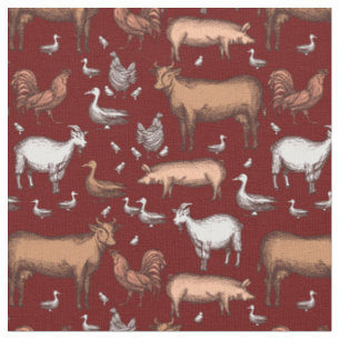 Tissu Sur le Motif agricole