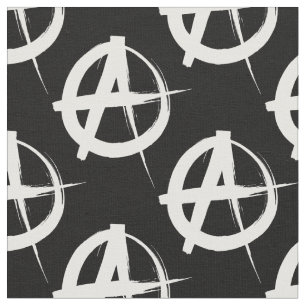 Tissu symbole anarchique noir et blanc