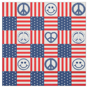 Tissu Symbole de la paix hippy Pacifique drapeau améric