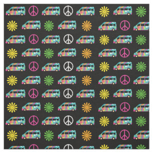 Tissu Symbole de paix Hippie Bus les années 70