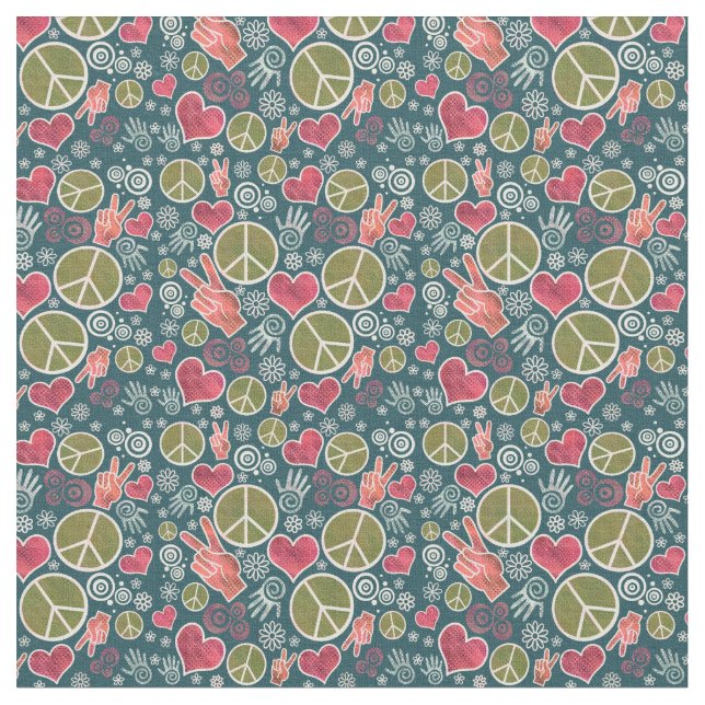 Tissu Symbole de paix Hipster Pacifisme Design (Fermer)
