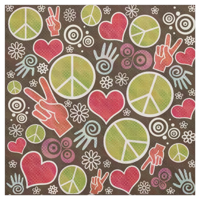 Tissu Symbole de paix Hipster Pacifisme Design (Échantillon)