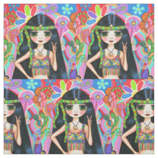 Tissu SYMBOLE DE PÂTE DE FEMME HAUTE-FILLE Psychédélique