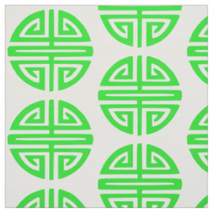 Tissu symbole de prospérité chinois vert