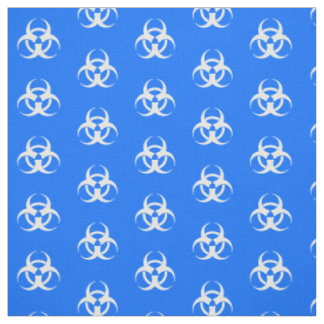 Tissu Symbole de risque biologique bleu et blanc