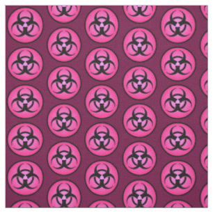 Tissu Symbole de risque biologique rose