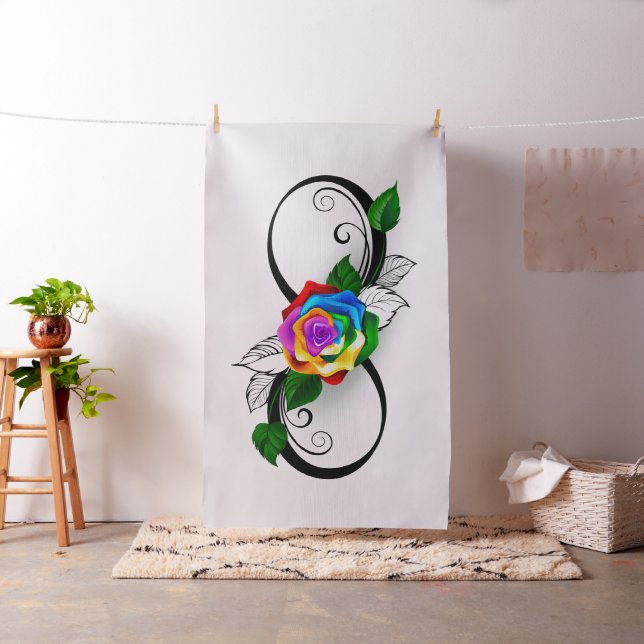 Tissu Symbole d'infini avec rose arc-en-ciel (In Situ)