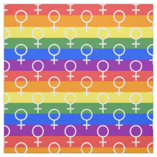 Tissu Symbole féminin Motif arc-en-ciel
